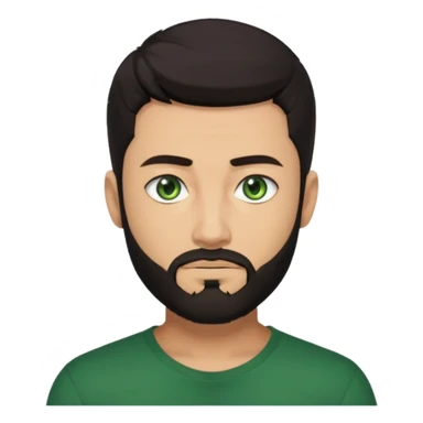 Man with a short full beard, Styled hair, Best looking man in the planet, onepiece style dark hair, green eyes, more anime style more maskulin  sticker