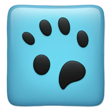 Baby blue square with a black panther paw print in the middle sticker