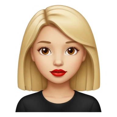 Light brown blonde haired girl red lipstick sticker