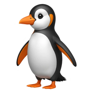 “Create a penguin character facing to the right.” sticker