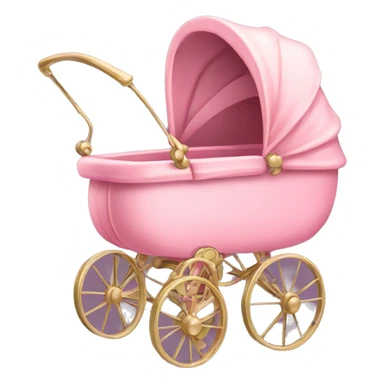 fancy vintage pink baby stroller sticker