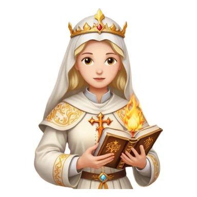 dnd cleric holding a holy book on fire sticker