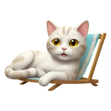 cat sun bathing on the beach sticker