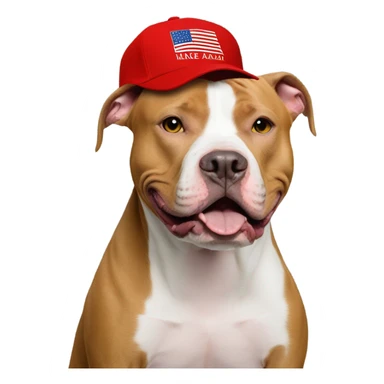 Pitbull with trump hat sticker