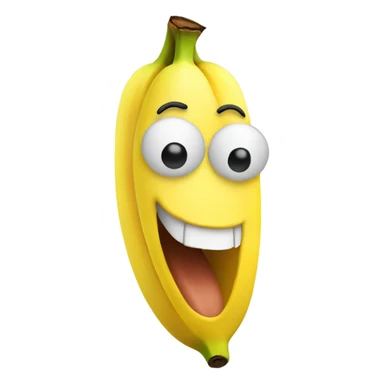 a banana  with a face sticker