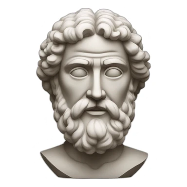 Stoic statue man with beard and centre head sticker