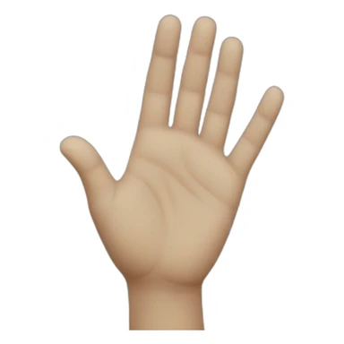 open palm salute to the sky with the palm facing down with white skin color sticker