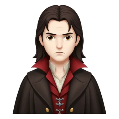 Vampire Hunter D with dark brown long hair sticker
