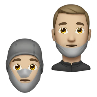 white man in jacket and balaklava mask sticker