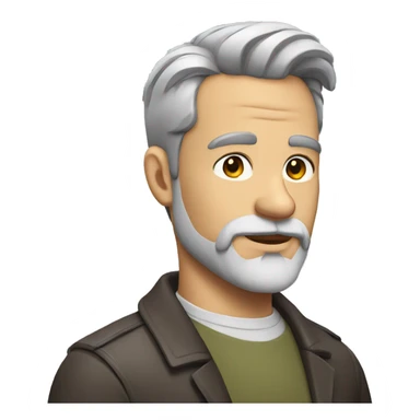 man with slick back brown hair and grey beard sticker
