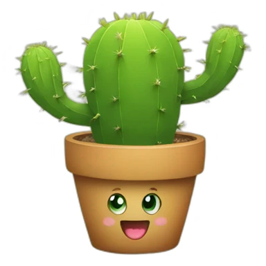 Happy cactus sticker