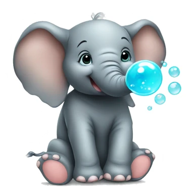 baby elephant blowing bubbles sticker