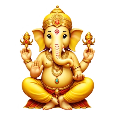 Bright yellow Ganesh standing sticker