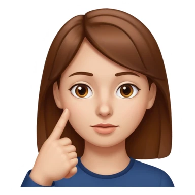 finger pointing left under nose sticker