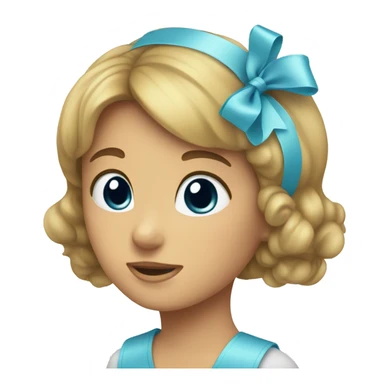 light blue ribbon bow sticker