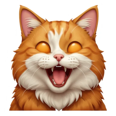 A high-resolution photo-realistic digital illustration of a solid ginger tabby cat, head titled up yawning sticker