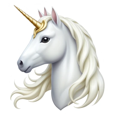 cinematic-noble-white-unicorn-portrait-emoji,-poised-and-regal,-with-a-slender,-ethereal-form-draped-in-a-pristine-white-color,-a-flowing-mane-and-tail,-and-a-glistening,-spiraled-horn-that-radiates-pure-light,-simplified-yet-sharp-and-majestic sticker