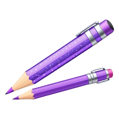 Glitter Purple and Cian pencil hand write  sticker