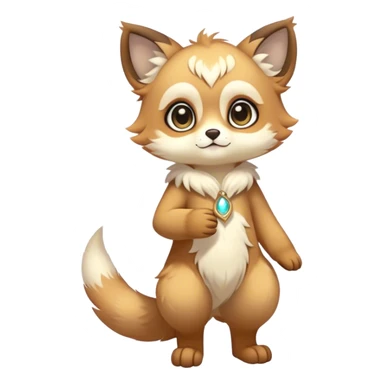 Full body Kawaii bright fantasy ethereal anthro fursona animal sticker