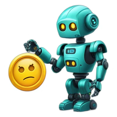robot with gemini (crypto exchange) logo sticker
