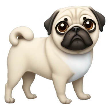 Snowflakes and pug sticker