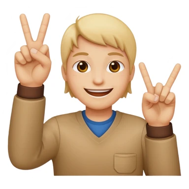 Can you make this emoji 😊 but holding up two middle fingers  sticker