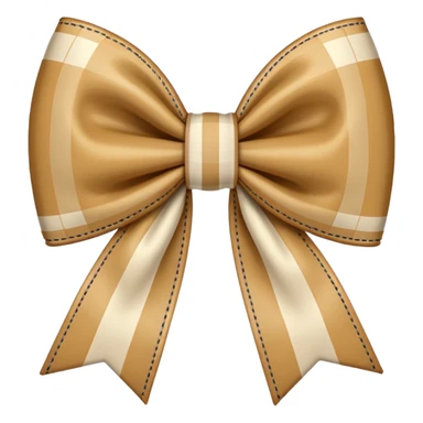 beige plaid bow sticker