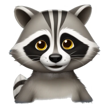 Rolling eyed raccoon sticker