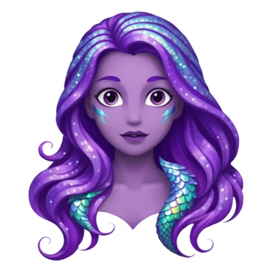 glitter purple siren sticker