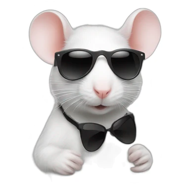 white rat in sunglasses famous sticker