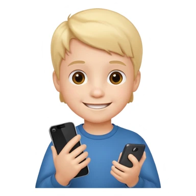 little kid with phone sticker