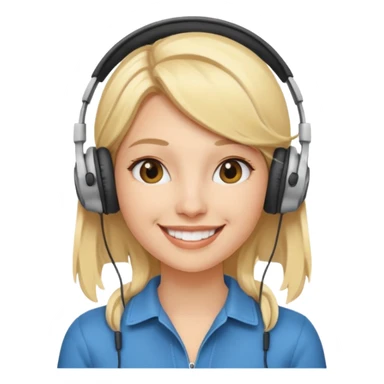blonde woman wearing headphones sticker