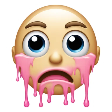 normal crying emoji but with pink tears sticker