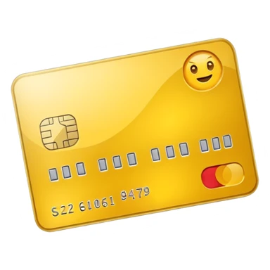 Debit card in yellow colour emoji sticker