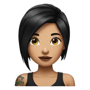 Tattooed girl with black hair sticker