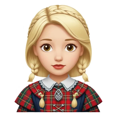 blonde woman wearing scottish traditional clothes sticker