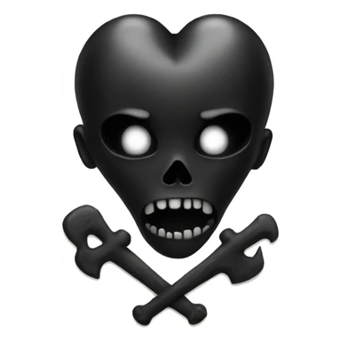 Black heart with skull sticker