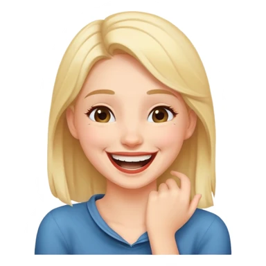 girl with hand around her neck laughing sticker