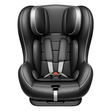 car seat with a shiny, protected look sticker
