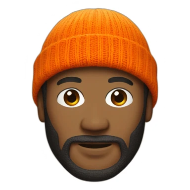 Marvin gaye face with orange beanie sticker