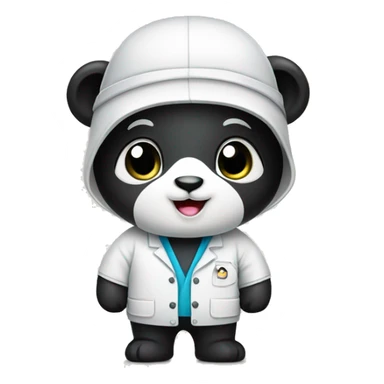Cute panda wearing work wear sticker