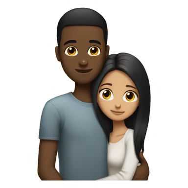 Somali guy with Spanish girlfriend with straight light black hair hugging  sticker
