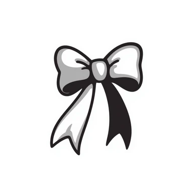 a ribbon, hand drawn doodle style sticker