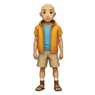 Aang in shorts sticker