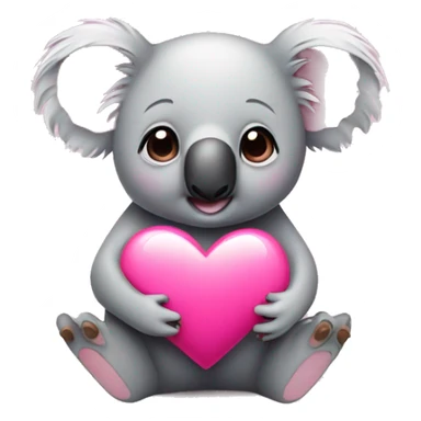 koala with pink heart sticker