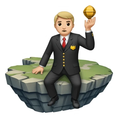 a mafiosi snitch bound up and held over a cliff sticker