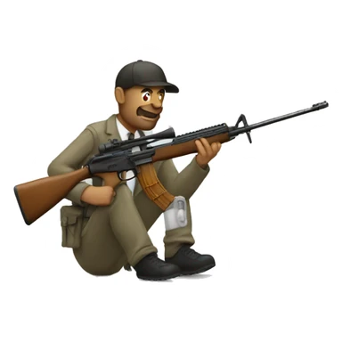 rifle and a man sticker