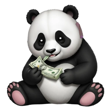 Panda eat money sticker