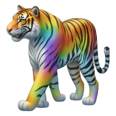 Rainbow Tiger Full Body sticker