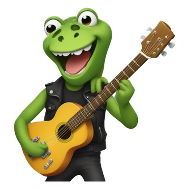 Una rana tocando la guitarra  sticker
